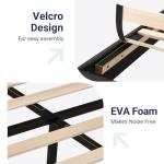 Dark Grey Queen Size Upholstered Platform Bed Frame
