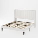 Allewie Velvet Bed Frame with Wingback Headboard