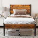 Sweetcrispy Twin Metal Platform Bed Frame 700LBS Support