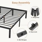 Queen Size Metal Bed Frame with Storage Space