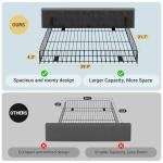 Queen Upholstered Platform Bed Frame with Storage Drawers