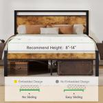 Modern Queen Bed Frame with Wooden Headboard
