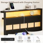 Twin Bed Frame with Charging Station and LED Lights