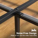 Modern Queen Bed Frame with Wooden Headboard