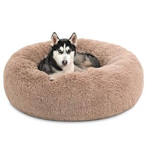 Bedsure Large Calming Donut Dog Bed, Anti-Slip