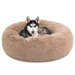 Bedsure Large Calming Donut Dog Bed, Anti-Slip