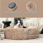 Bedsure Large Calming Donut Dog Bed, Anti-Slip