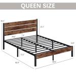 Queen Bed Frame with Headboard and Under Bed Storage