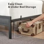 Twin Bed Frame with LED Headboard and Storage