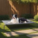 Bedsure Large Outdoor Elevated Dog Bed - Grey