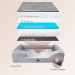 Large Waterproof Memory Foam Dog Bed, Grey