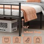 Queen Metal Bed Frame with Storage and Steel Slats