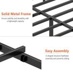 Queen Metal Bed Frame with Storage and Steel Slats