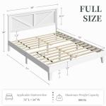 Yaheetech White Rubber Wood Platform Bed Frame