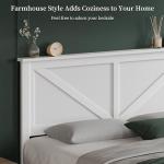 Yaheetech White Rubber Wood Platform Bed Frame