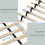 Yaheetech White Rubber Wood Platform Bed Frame