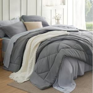 Comforter Set Queen - 7 Piece Reversible Bedding