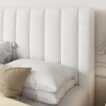 Allewie Velvet Upholstered Full Bed Frame in White
