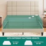 Queen Upholstered Bed Frame with Wooden Slats
