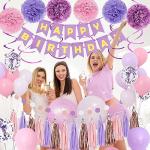 Purple Pink Birthday Party Decorations Set