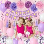 Purple Pink Birthday Party Decorations Set