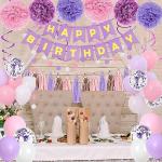 Purple Pink Birthday Party Decorations Set