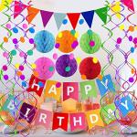Colorful Happy Birthday Banner and Party Decor