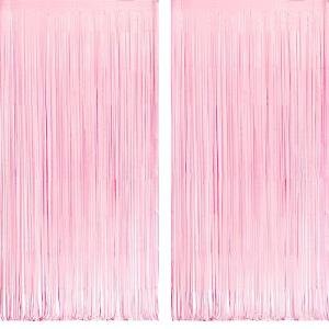 Pastel Pink Foil Fringe Streamers for Parties