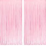 Pastel Pink Foil Fringe Streamers for Parties