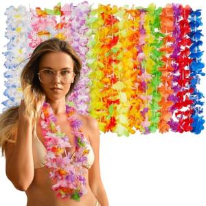 Colorful Hawaiian Leis Decorations for Parties (24pcs)