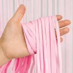 Pastel Pink Foil Fringe Streamers for Parties