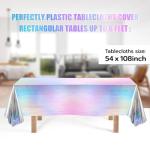 Childom 3 Pack Iridescent Disposable Tablecloths