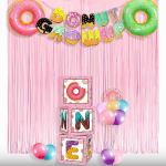 Pastel Pink Foil Fringe Streamers for Parties