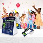 Alien Name Game Sign with Name Tag Stickers