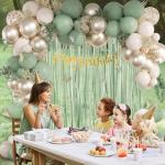 Sage Green Happy Birthday Party Decorations Set