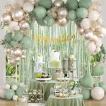 Sage Green Happy Birthday Party Decorations Set