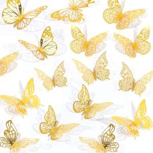 84PCS 3D Butterfly Wall Decor in Gold
