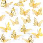 84PCS 3D Butterfly Wall Decor in Gold