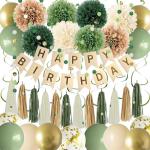 Sage Green Birthday Party Decorations Set