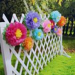 Colorful Fiesta Paper Flowers Set for Parties
