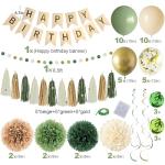 Sage Green Birthday Party Decorations Set