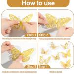 84PCS 3D Butterfly Wall Decor in Gold