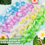 24pcs Colorful Hawaiian Leis for Luau Party