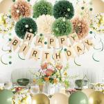 Sage Green Birthday Party Decorations Set