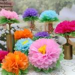 Colorful Fiesta Paper Flowers Set for Parties