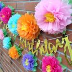 Colorful Fiesta Paper Flowers Set for Parties