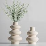 Modern Off-White Ceramic Vases Set for Home