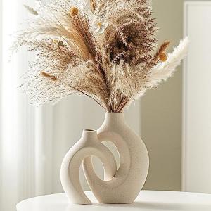 Set of 2 Snuggle Hollow Ceramic Vases