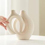 Set of 2 Snuggle Hollow Ceramic Vases