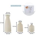 Beige Ceramic Vase Set of 3 for Home Decor